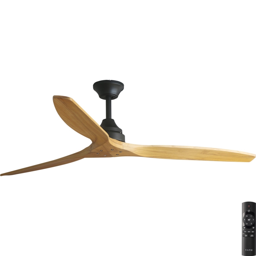 FARO 33718DC - Ventilador de techo ALO L madera/negro d. 152 cm + mando a distancia