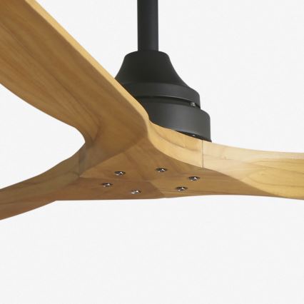 FARO 33718DC - Ventilador de techo ALO L madera/negro d. 152 cm + mando a distancia