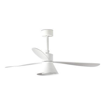 FARO 33760WT-22 - Ventilador de techo regulable AMELIA L CONE LED/20W/230V 2700/3500/5000K color blanco pr. 132 cm Wi-Fi Tuya + control remoto