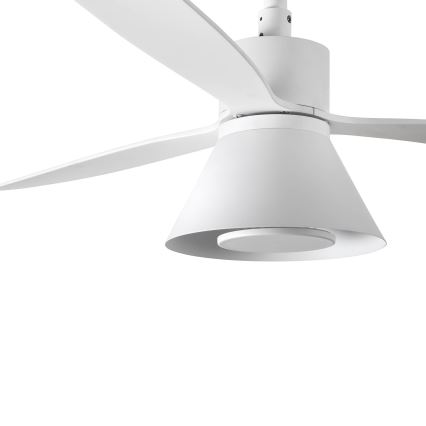 FARO 33760WT-22 - Ventilador de techo LED regulable AMELIA L CONE LED/20W/230V 2700/3500/5000K blanco diá. 132 cm Wi-Fi Tuya + control remoto