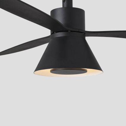 FARO 33761WT-23 - Ventilador de techo LED regulable AMELIA L CONE LED/20W/230V 2700/3500/5000K negro diámetro 132 cm Wi-Fi Tuya + mando a distancia