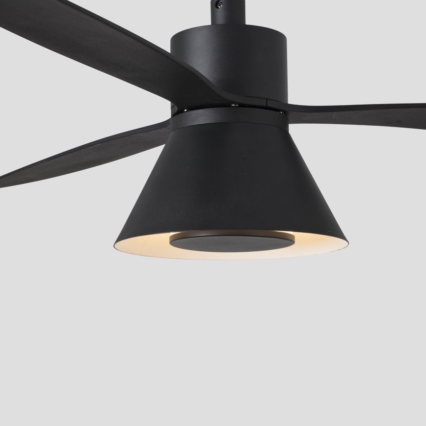 FARO 33761WT-23 - Ventilador de techo LED regulable AMELIA L CONE LED/20W/230V 2700/3500/5000K negro diámetro 132 cm Wi-Fi Tuya + mando a distancia