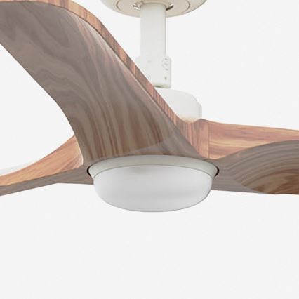 FARO 33805-1TW - Ventilador de techo LED regulable HEYWOOD S LED/10W/230V 2700/4000/6000K madera/blanco d. 90 cm + control remoto