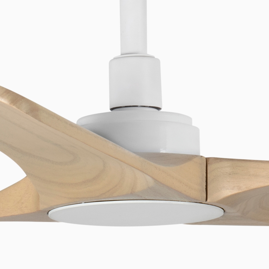 FARO 33805WT - Ventilador de techo HEYWOOD S madera/blanco diá. 90 cm Wi-Fi Tuya + control remoto