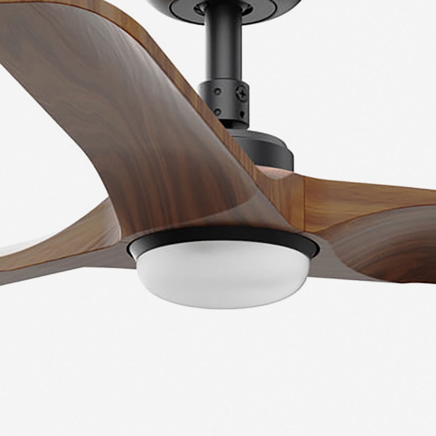 FARO 33806-1TW - Ventilador de techo LED regulable HEYWOOD S LED/10W/230V 2700/4000/6000K madera/negro diá. 90 cm + control remoto