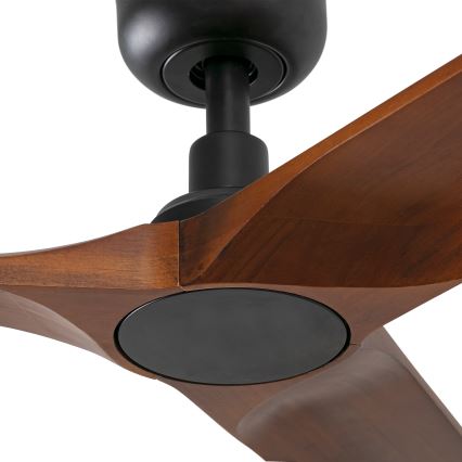 FARO 33806WT - Ventilador de techo HEYWOOD S madera/negro diá. 90 cm Wi-Fi Tuya + control remoto
