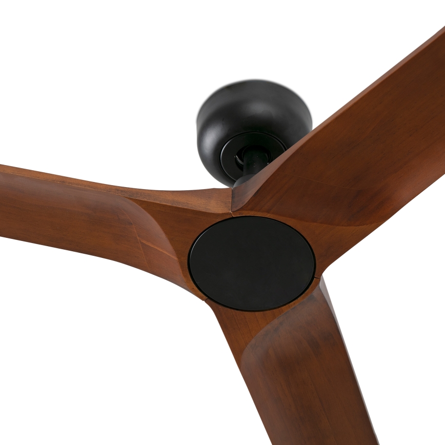 FARO 33806WT - Ventilador de techo HEYWOOD S madera/negro diá. 90 cm Wi-Fi Tuya + control remoto