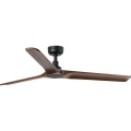 FARO 33809WT - Ventilador de techo HEYWOOD L madera/negro diá. 132 cm Wi-Fi Tuya + control remoto