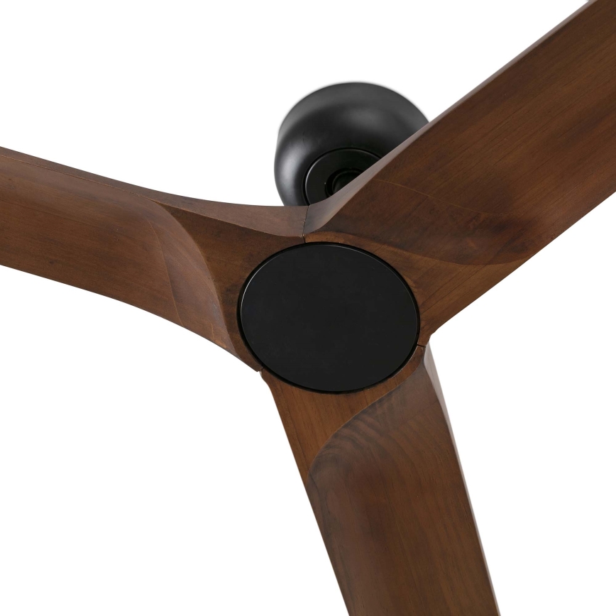FARO 33809WT - Ventilador de techo HEYWOOD L madera/negro diá. 132 cm Wi-Fi Tuya + control remoto