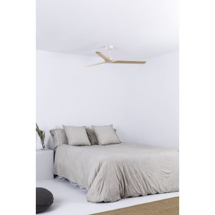 FARO 33810WT - Ventilador de techo HEYWOOD L madera/blanco diá. 132 cm Wi-Fi Tuya + control remoto