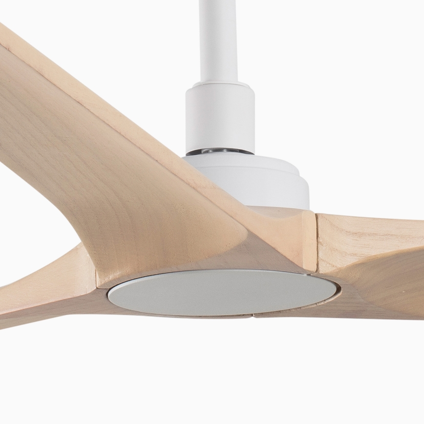 FARO 33810WT - Ventilador de techo HEYWOOD L madera/blanco diá. 132 cm Wi-Fi Tuya + control remoto