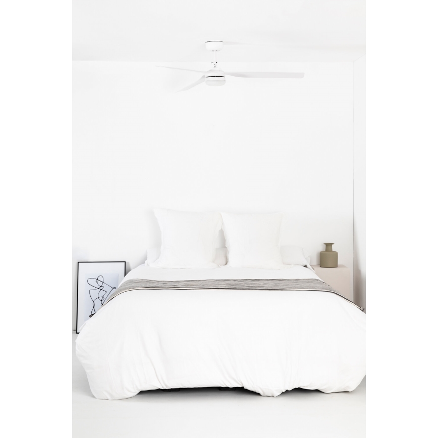 FARO 33814WT-20 - Ventilador de techo LED regulable PUNT M LED/18W/230V 3000/4200/6500K blanco diá. 132 cm Wi-Fi Tuya + control remoto
