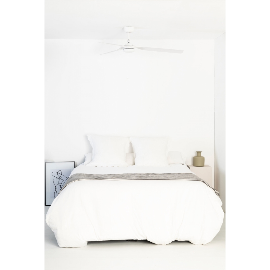 FARO 33814WT - Ventilador de techo PUNT M blanco diá. 132 cm Wi-Fi Tuya + control remoto