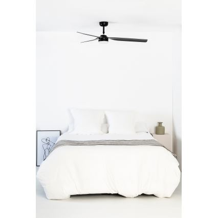 FARO 33815WT-21 - Ventilador de techo LED regulable PUNT M LED/18W/230V 3000/4200/6500K negro diá. 132 cm Wi-Fi Tuya + control remoto