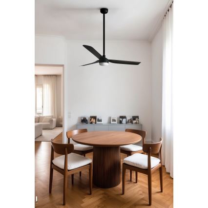 FARO 33815WT-21 - Ventilador de techo LED regulable PUNT M LED/18W/230V 3000/4200/6500K negro diá. 132 cm Wi-Fi Tuya + control remoto