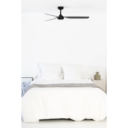 FARO 33815WT - Ventilador de techo PUNT M negro diá. 132 cm Wi-Fi Tuya + control remoto