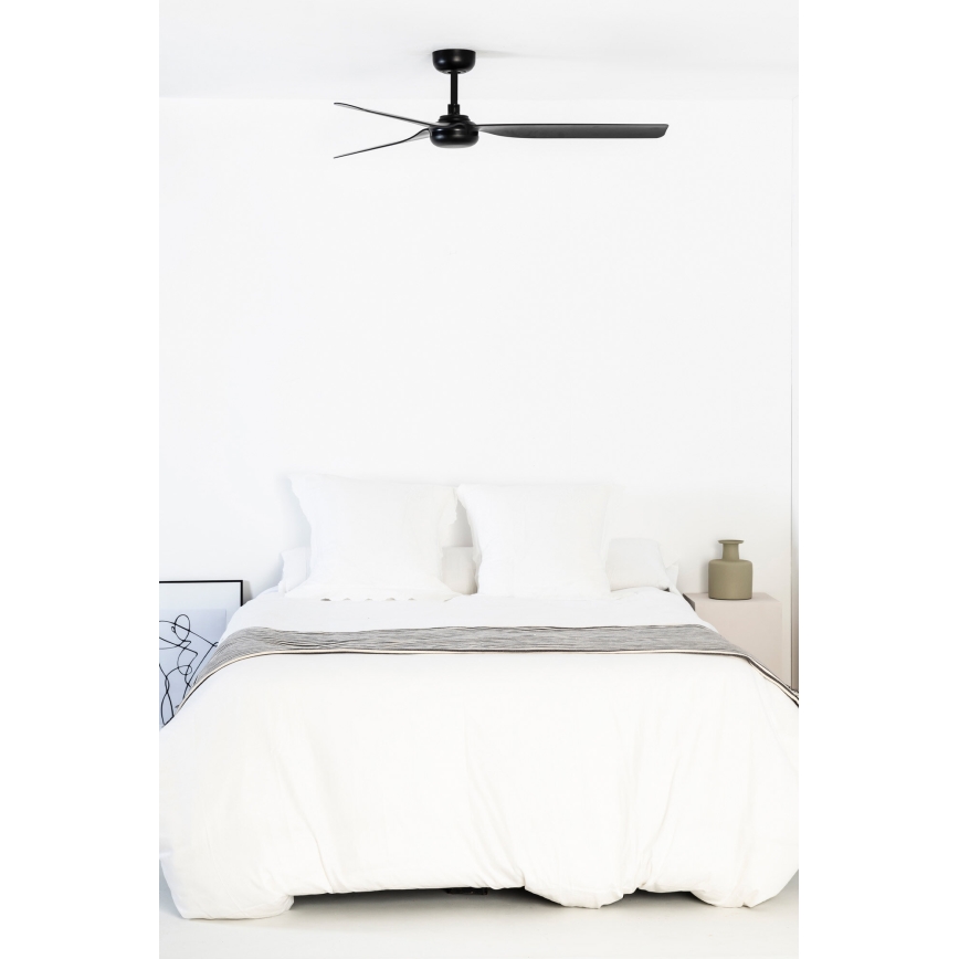 FARO 33815WT - Ventilador de techo PUNT M negro diá. 132 cm Wi-Fi Tuya + control remoto
