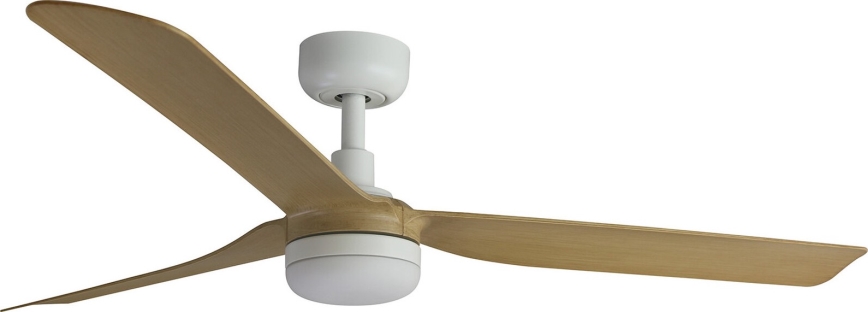FARO 33816WT-20 - Ventilador de techo LED regulable PUNT M LED/18W/230V marrón/blanco diá. 132 cm Wi-Fi Tuya + control remoto