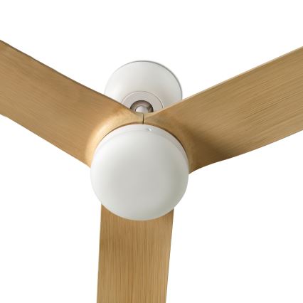 FARO 33816WT - Ventilador de techo PUNT M marrón/blanco diá. 132 cm Wi-Fi Tuya + control remoto