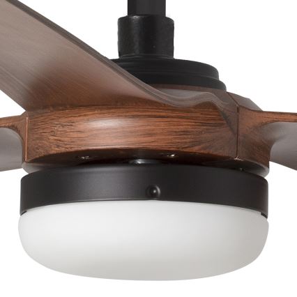 FARO 33817WT-21 - Ventilador de techo LED regulable PUNT M LED/18W/230V marrón/negro diá. 132 cm Wi-Fi Tuya + control remoto