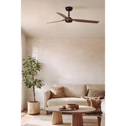 FARO 33817WT - Ventilador de techo PUNT M marrón/negro diá. 132 cm Wi-Fi Tuya + control remoto