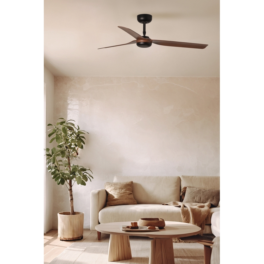 FARO 33817WT - Ventilador de techo PUNT M marrón/negro diá. 132 cm Wi-Fi Tuya + control remoto
