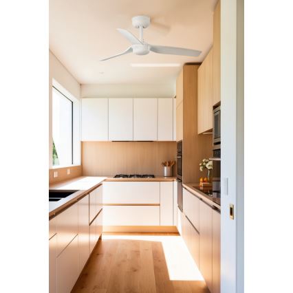 FARO 33820WT - Ventilador de techo MINI PUNT S blanco diá. 90 cm Wi-Fi Tuya + control remoto