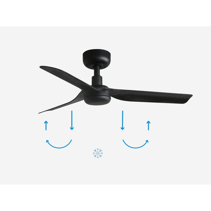 FARO 33822 - Ventilador de techo MINI PUNT S negro diá. 90 cm + control remoto