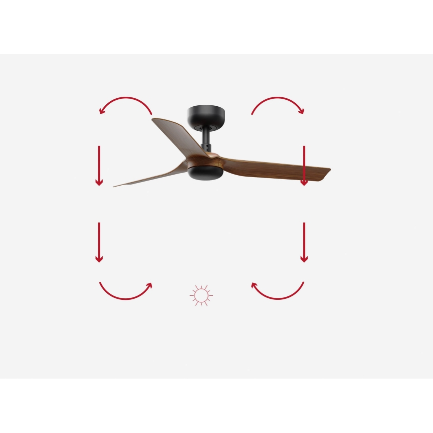 FARO 33823 - Ventilador de techo MINI PUNT S marrón/negro diá. 90 cm + control remoto