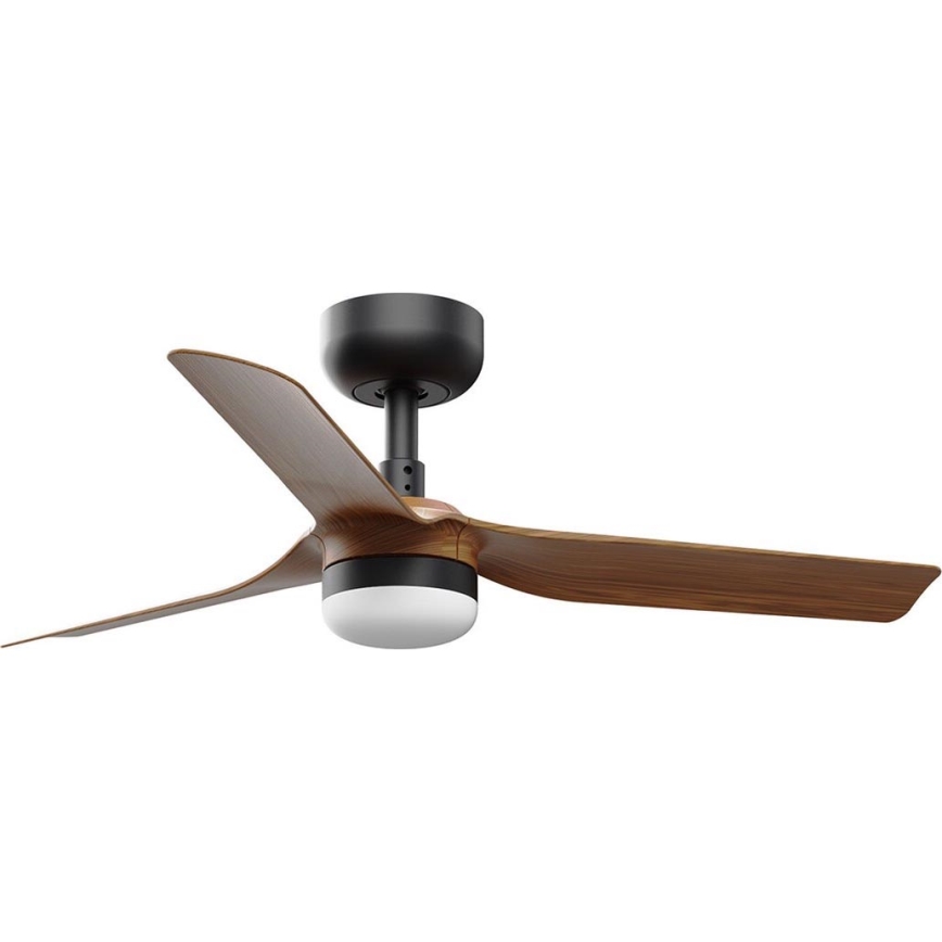 FARO 33823WT-1TW - Ventilador de techo LED regulable MINI PUNT S LED/10W/230V 2700/4000/6000K marrón/negro diá. 90 cm Wi-Fi Tuya + control remoto