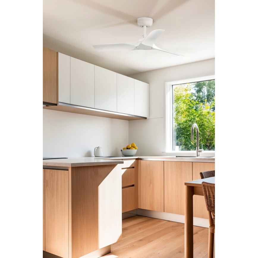 FARO 33824WT - Ventilador de techo HEY S blanco diá. 90 cm Wi-Fi Tuya + control remoto