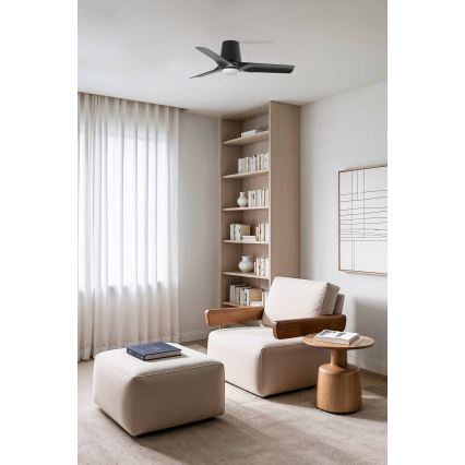 FARO 33827-1TW - Ventilador de techo LED regulable HEY TUB S LED/10W/230V 2700/4000/6000K negro diá. 90 cm + control remoto