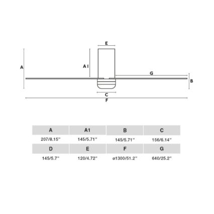 FARO 33828 - Ventilador de techo PUNT TUB M blanco diá. 130 cm + control remoto