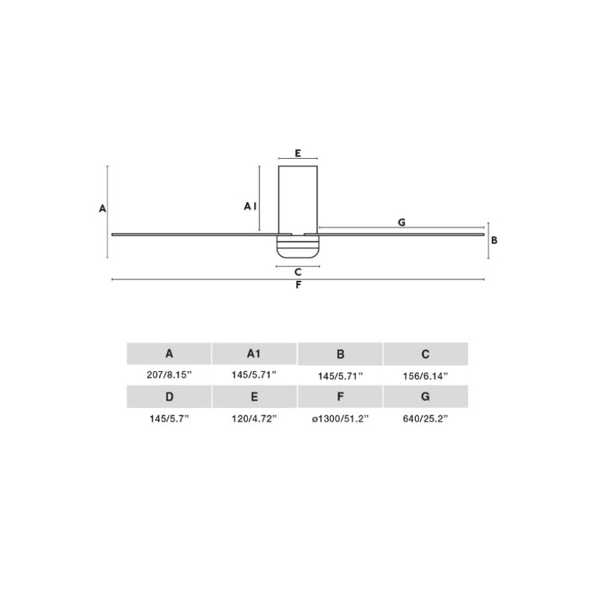 FARO 33828 - Ventilador de techo PUNT TUB M blanco diá. 130 cm + control remoto