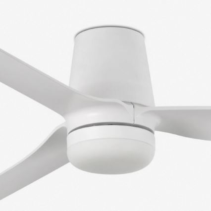 FARO 33828WT-1TW - Ventilador de techo LED regulable PUNT TUB M LED/18W/230V 3000/4200/6500K blanco diá. 132 cm Wi-Fi Tuya + control remoto
