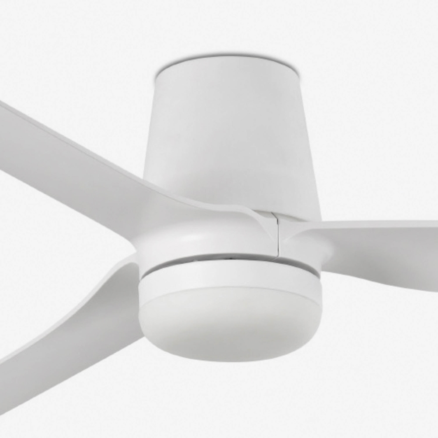 FARO 33828WT-1TW - Ventilador de techo LED regulable PUNT TUB M LED/18W/230V 3000/4200/6500K blanco diá. 132 cm Wi-Fi Tuya + control remoto