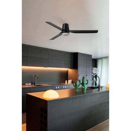 FARO 33829-1TW - Ventilador de techo LED regulable PUNT TUB M LED/18W/230V 3000/4200/6500K diá. 130 cm blanco/brown+ control remoto