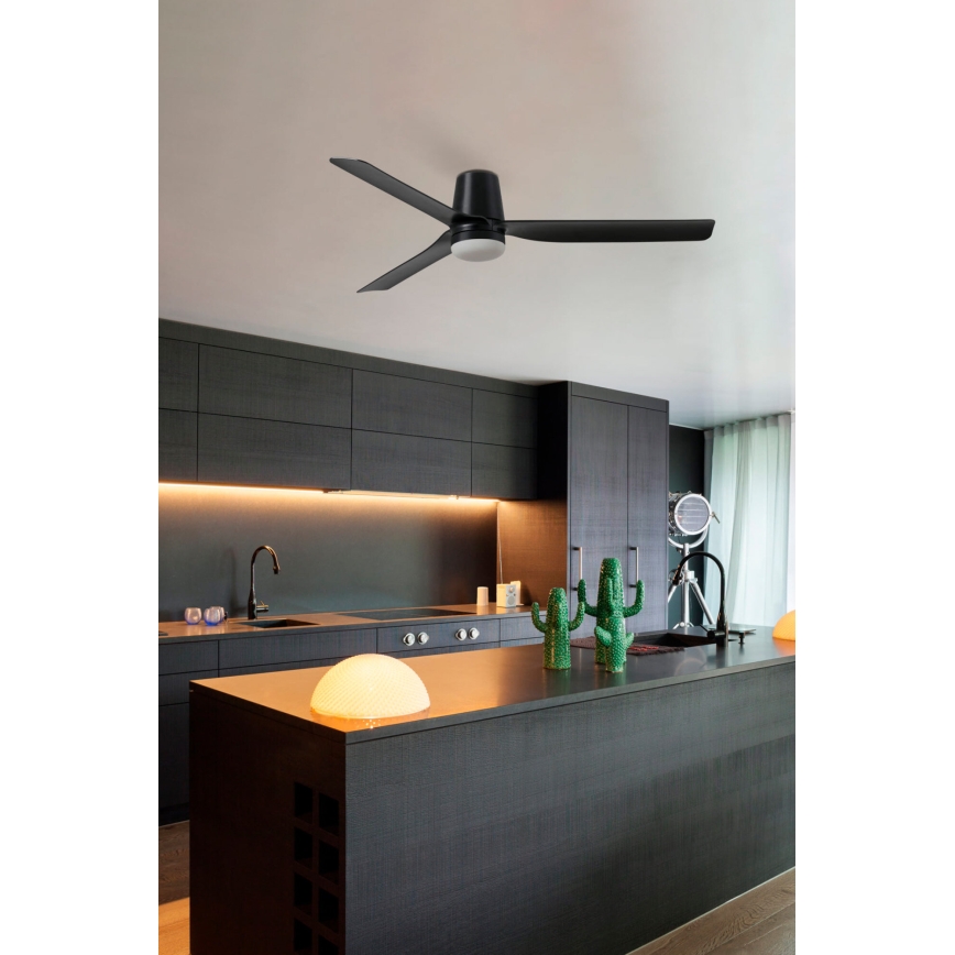 FARO 33829-1TW - Ventilador de techo LED regulable PUNT TUB M LED/18W/230V 3000/4200/6500K diá. 130 cm blanco/brown+ control remoto
