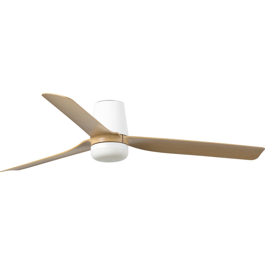 FARO 33829-1TW - Ventilador de techo LED regulable PUNT TUB M LED/18W/230V 3000/4200/6500K diá. 130 cm blanco/brown+ control remoto