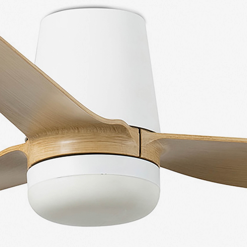 FARO 33829WT-1TW - Ventilador de techo LED regulable PUNT TUB M LED/18W/230V 3000/4200/6500K marrón/blanco diá. 132 cm Wi-Fi Tuya + control remoto