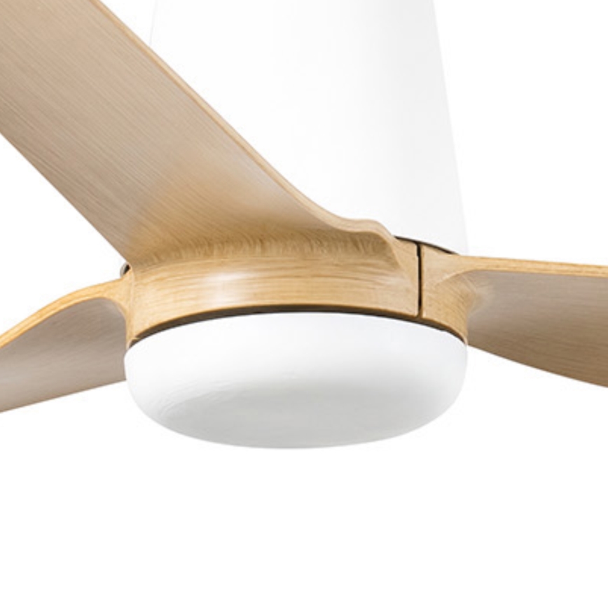 FARO 33829WT - Ventilador de techo PUNT TUB M marrón/blanco diá. 132 cm Wi-Fi Tuya + control remoto