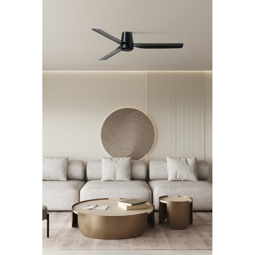 FARO 33830 - Ventilador de techo PUNT TUB M negro diá. 130 cm + control remoto