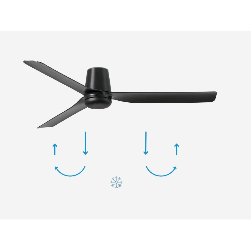 FARO 33830 - Ventilador de techo PUNT TUB M negro diá. 130 cm + control remoto