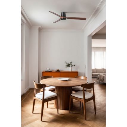 FARO 33831 - Ventilador de techo PUNT TUB M marrón/negro diá. 130 cm + control remoto