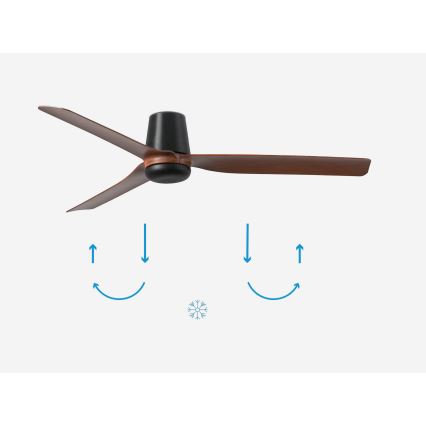 FARO 33831 - Ventilador de techo PUNT TUB M marrón/negro diá. 130 cm + control remoto
