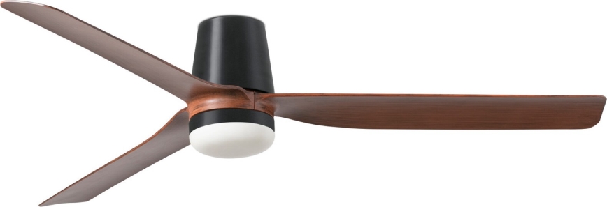 FARO 33831WT-1TW - Ventilador de techo LED regulable PUNT TUB M LED/18W/230V 3000/4200/6500K marrón/negro diá. 132 cm Wi-Fi Tuya + control remoto