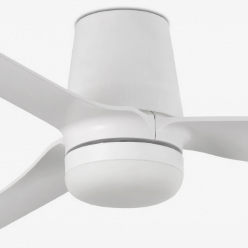 FARO 33832WT-1TW - Ventilador de techo LED regulable MINI PUNT TUB S LED/10W/230V 2700/4000/6000K blanco diá. 90 cm Wi-Fi Tuya + control remoto