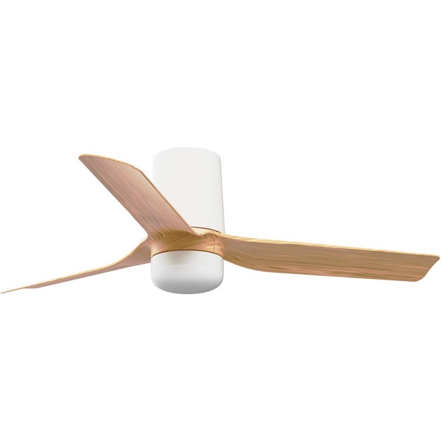 FARO 33833-1TW - Ventilador de techo LED regulable MINI PUNT TUB S LED/10W/230V 2700/4000/6000K diá. 90 cm marrón/blanco + control remoto