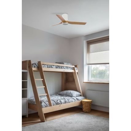 FARO 33833 - Ventilador de techo MINI PUNT TUB S marrón/blanco diá. 90 cm + control remoto
