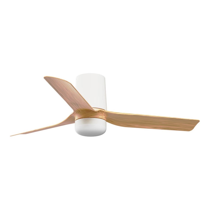 FARO 33833WT-1TW - Ventilador de techo LED regulable MINI PUNT TUB S LED/10W/230V 2700/4000/6000K marrón/blanco diá. 90 cm Wi-Fi Tuya + control remoto